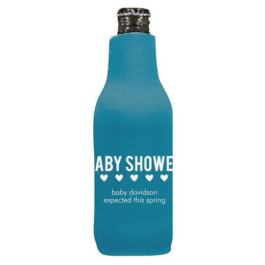 Baby Shower with Hearts Bottle Huggers